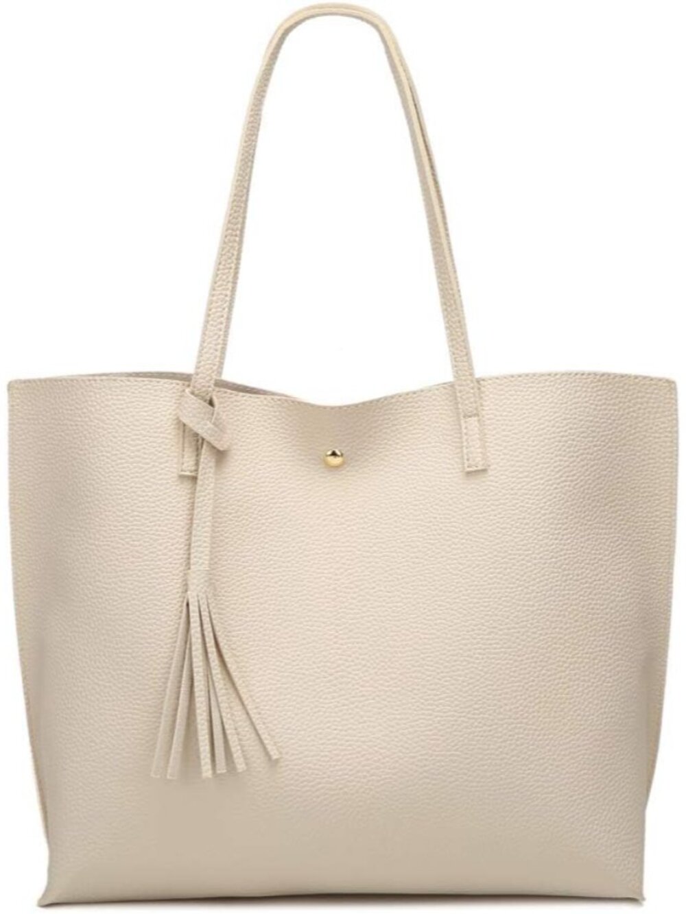 Women's Soft Faux Leather Tote Shoulder Bag from, Big Capacity Tassel Handbag